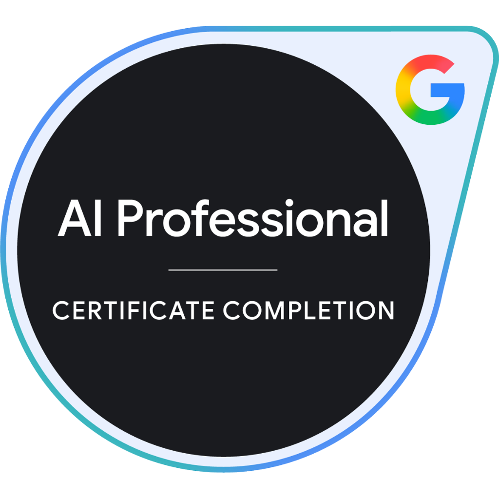 Google AI Professional Certificate Completion Badge